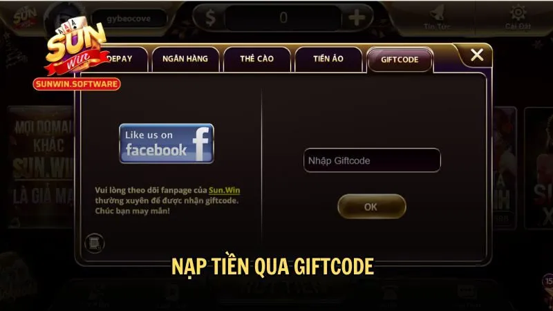 Nạp tiền qua Giftcode