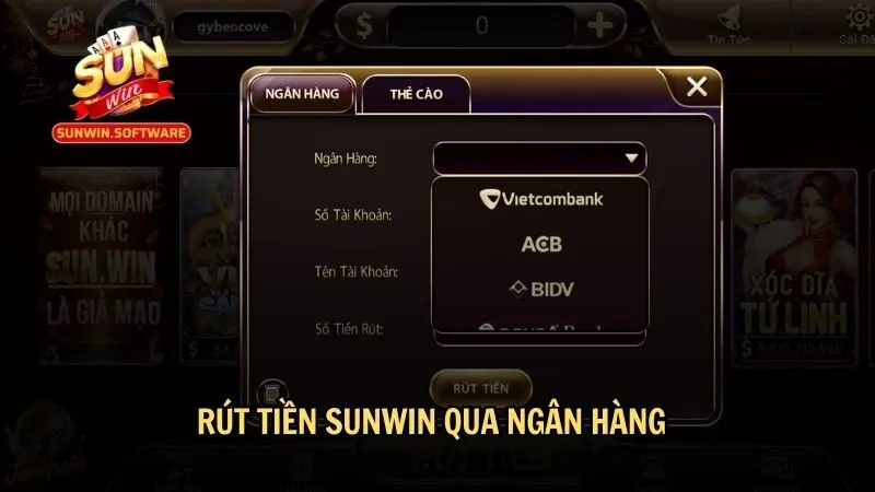 Rút tiền qua ngân hàng